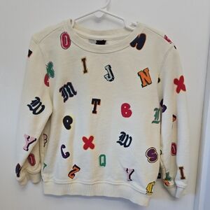 Rowing Blazers Cream Sweater with Colorful Letter Print